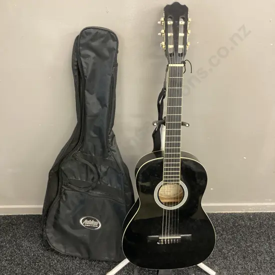 Ashton CG34BK 3/4 Size Classical Black Guitar With Guitar Strap & Bag